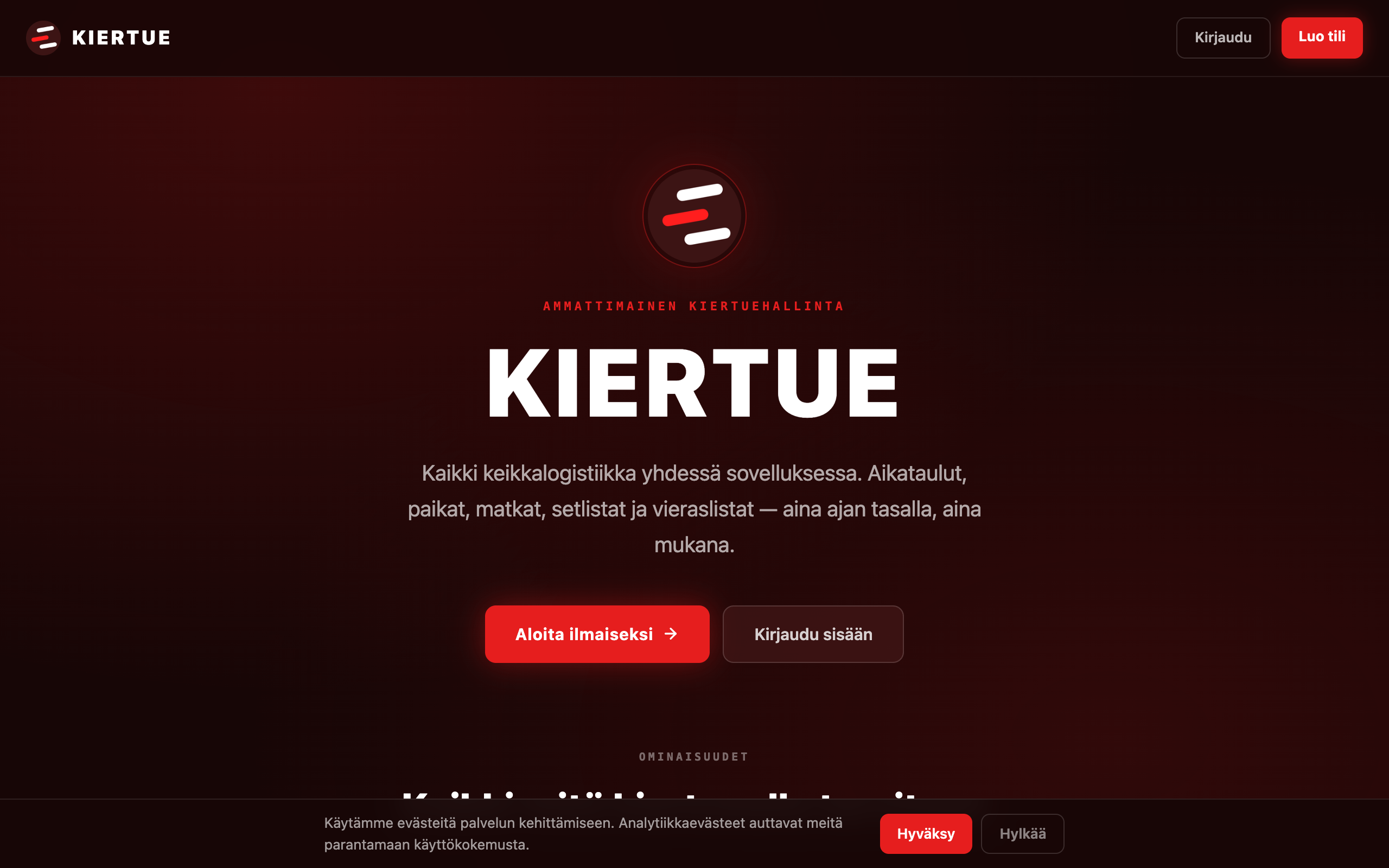 Kiertue.com kiertuehallintasovellus