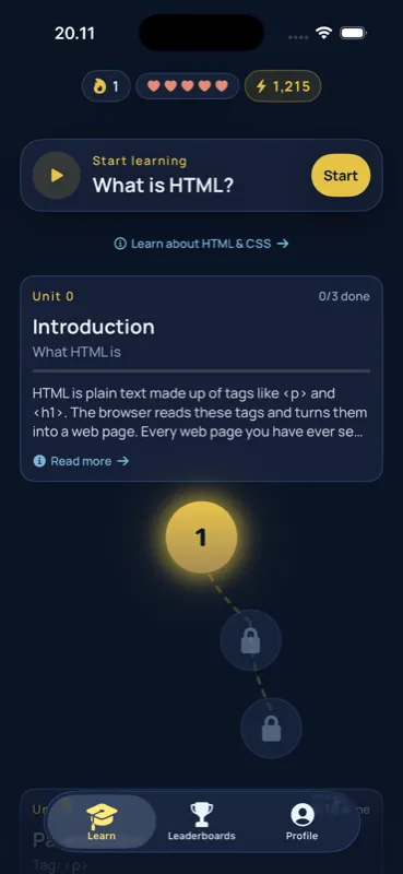 HTML & CSS track — What is HTML, with the Unit 0 introduction