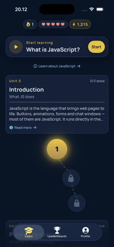 JavaScript track — What is JavaScript, with the Unit 0 introduction