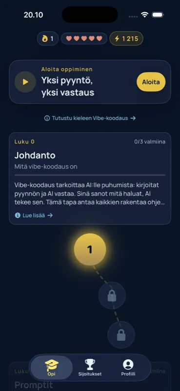 Vibe-koodaus-raita – Yksi pyyntö, yksi vastaus ja luvun 0 johdanto